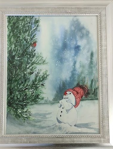 Janet G, Let it snow, watercolour.